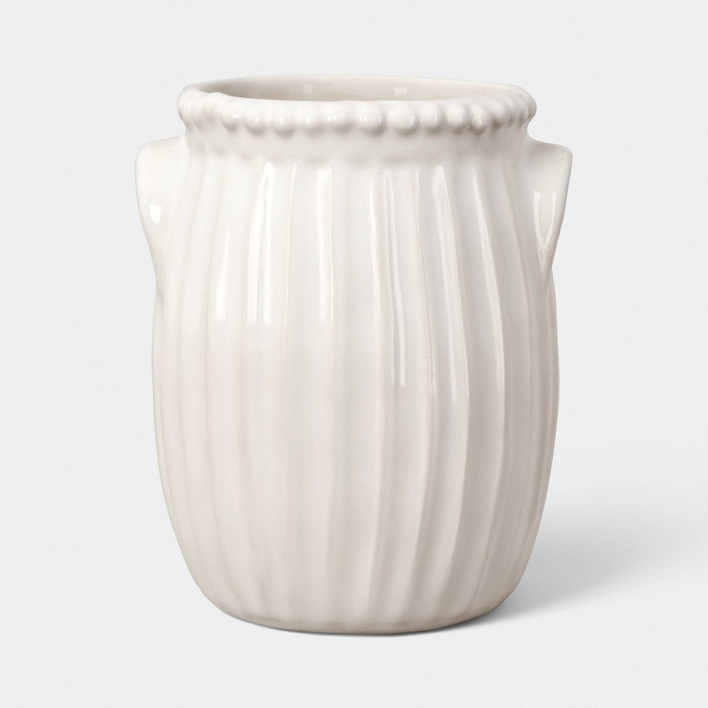 Beaded Ceramic Utensil Holder, Cream - Threshold, Target‎